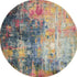 2' X 6' Blue And Yellow Abstract Power Loom Non Skid Area Rug